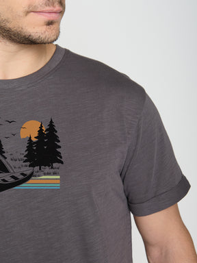 Grau:  Lässiges T-Shirt aus Bio-Baumwoll Mix für Herren [22940]