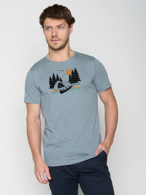 Grey Blue: Sportliches T-Shirt aus Bio-Baumwolle für Herren [22944]