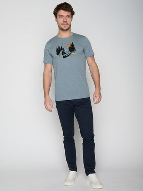 Grey Blue: Sportliches T-Shirt aus Bio-Baumwolle für Herren [22947]