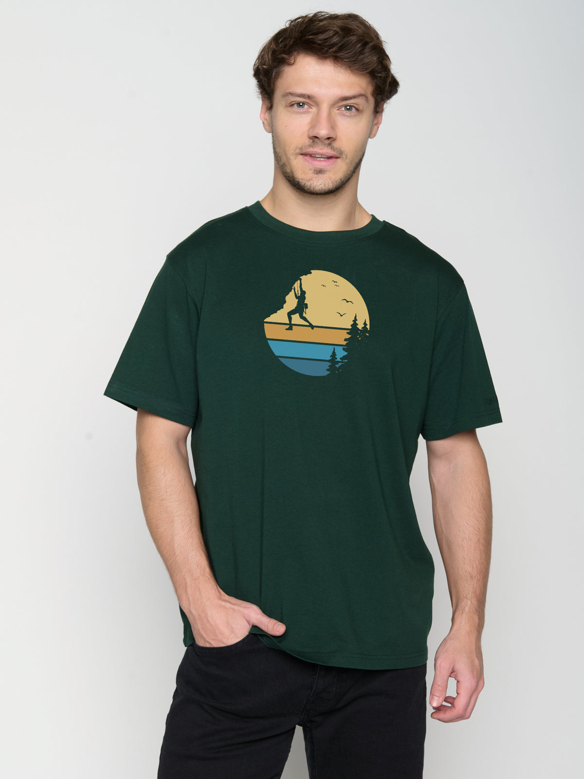 Grün:  Lässiges T-Shirt aus Bio-Baumwolle für Herren [22949]