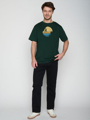 Dark Forest: Lässiges Oversize-T-Shirt aus Bio-Baumwolle für Herren [22952]