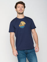 Navy: Lässiges T-Shirt aus Bio-Baumwoll Mix für Herren [22953]