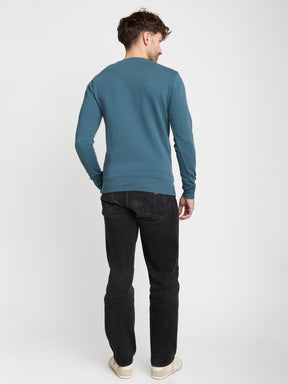 Blau:  Gemütliches Sweatshirt aus Bio-Baumwolle für Herren [22963]
