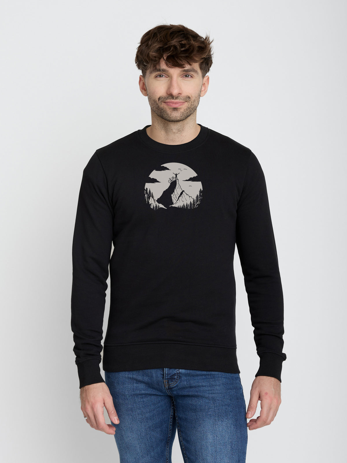 Schwarz:  Gemütliches Sweatshirt aus Bio-Baumwolle für Herren [22970]