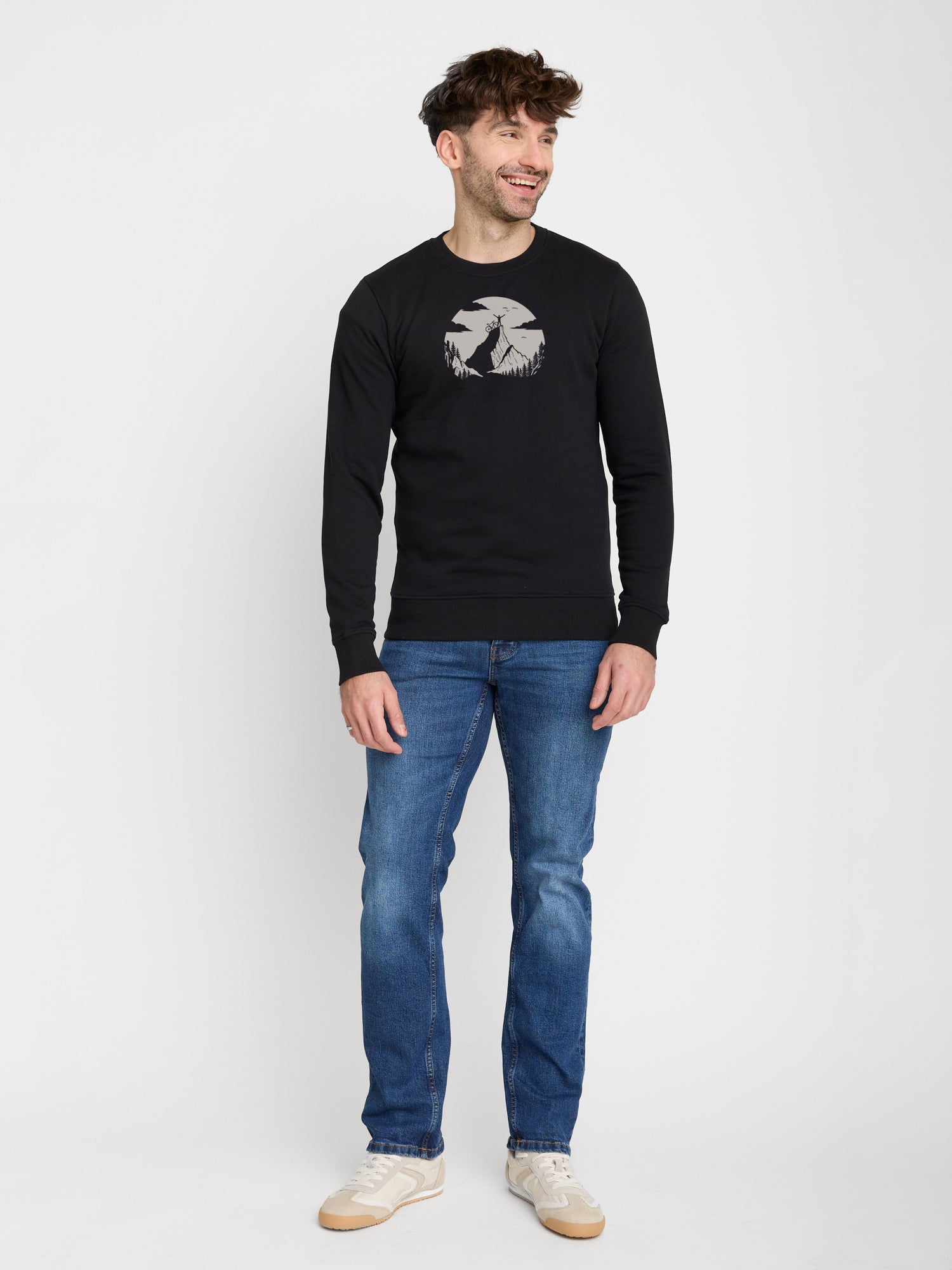 Black: Gemütliches Sweatshirt aus Bio-Baumwolle für Herren [22973]