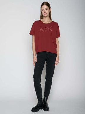 Red Berry: Lässiges T-Shirt aus Bio-Baumwoll-Mix für Damen [22974]