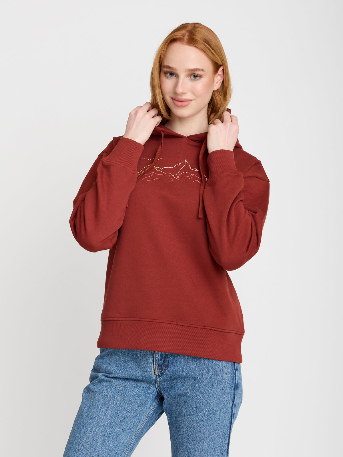 Rot:  Gemütlicher Hoodie aus Bio-Baumwoll Mix für Damen [22978]