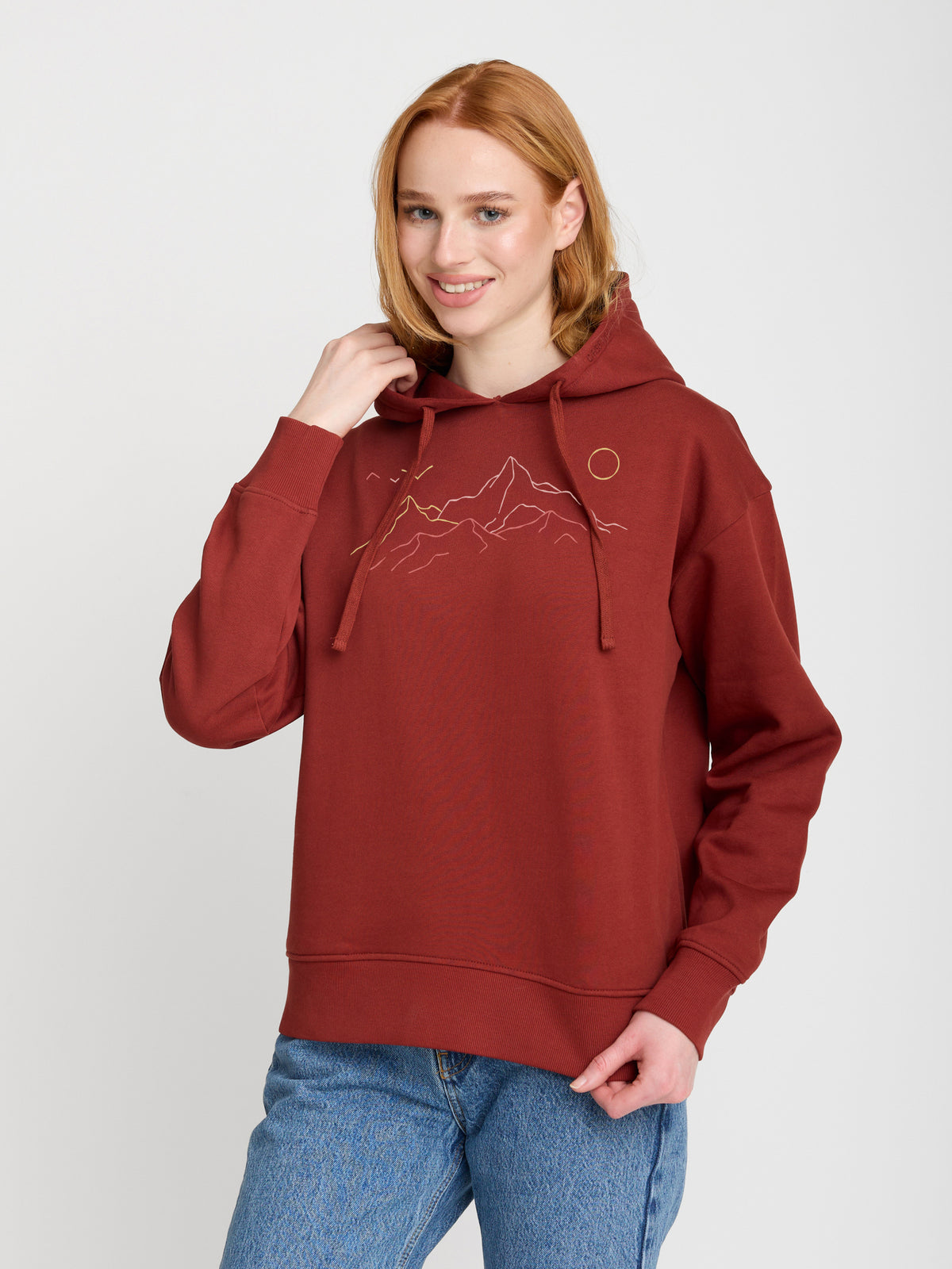 Rot:  Gemütlicher Hoodie aus Bio-Baumwoll Mix für Damen [22979]