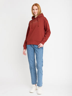 Red Berry: Gemütlicher Hoodie aus Bio-Baumwoll Mix für Damen [22982]