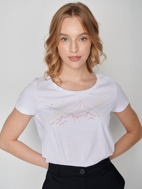 White: Sportliches T-Shirt aus Bio-Baumwolle für Damen [22983]