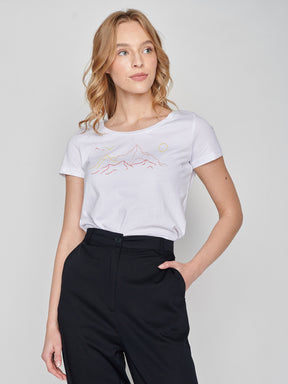 Weiß:  Lässiges T-Shirt aus Bio-Baumwolle für Damen [22984]
