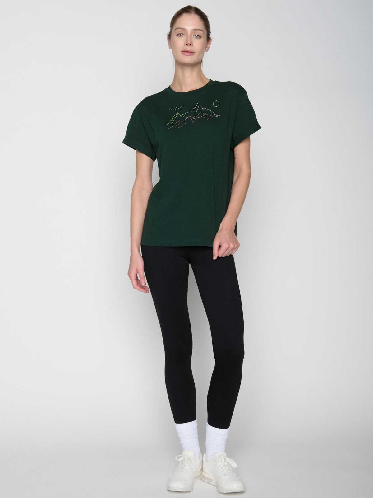 Grün:  Lässiges T-Shirt aus Bio-Baumwolle für Damen [22987]
