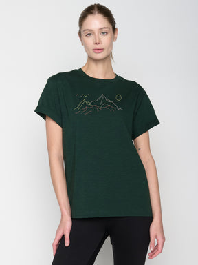 Grün:  Lässiges T-Shirt aus Bio-Baumwolle für Damen [22989]