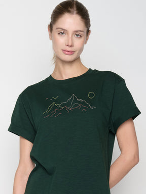Grün:  Lässiges T-Shirt aus Bio-Baumwolle für Damen [22990]