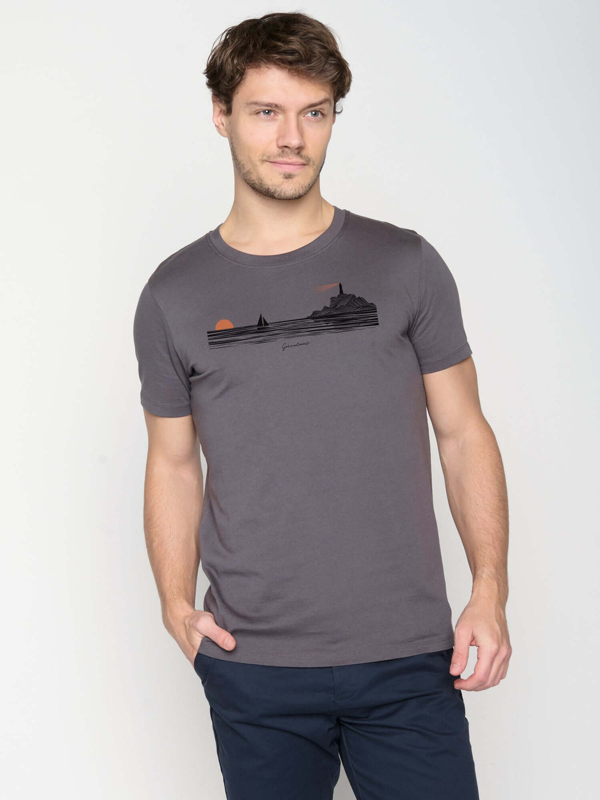 Anthracite: Sportliches T-Shirt aus Bio-Baumwolle für Herren [22992]