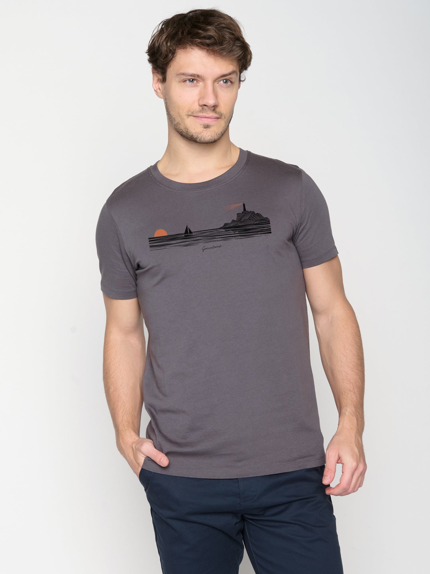 Grau:  Sportliches T-Shirt aus Bio-Baumwolle für Herren [22992]