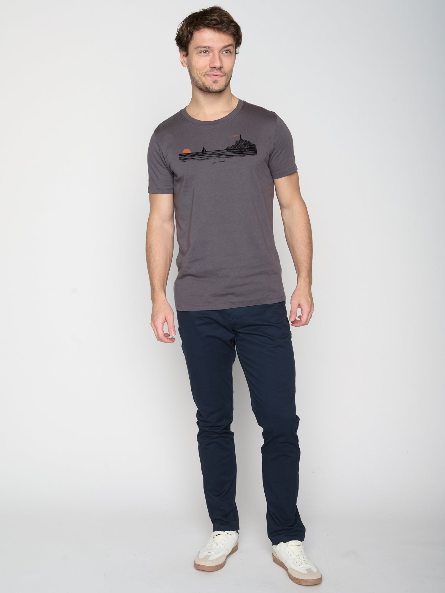 Grau:  Sportliches T-Shirt aus Bio-Baumwolle für Herren [22995]