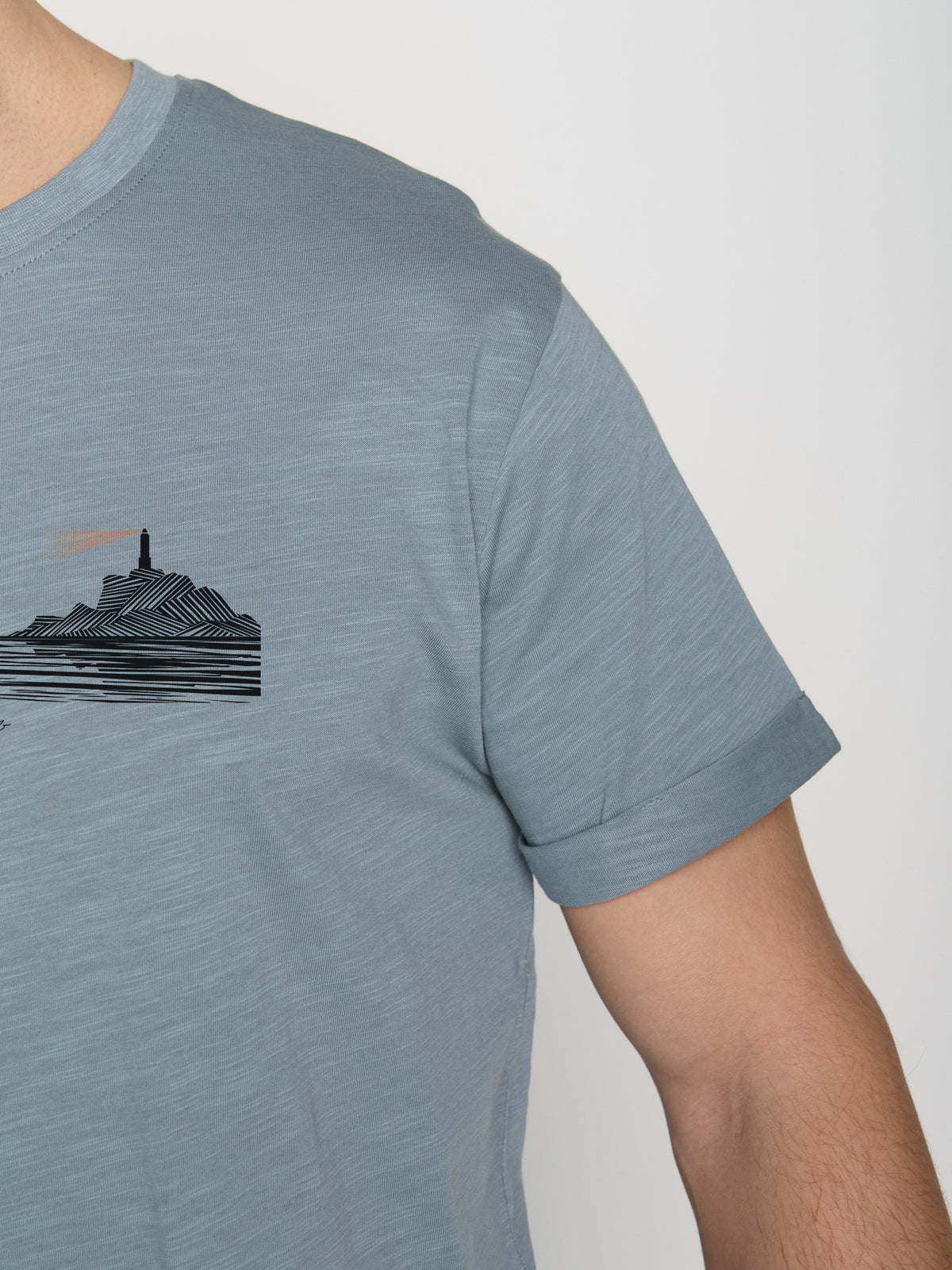 Blau:  Lässiges T-Shirt aus Bio-Baumwoll Mix für Herren [22997]