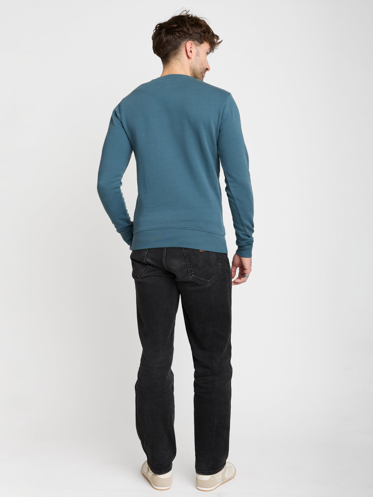 Blau:  Gemütliches Sweatshirt aus Bio-Baumwolle für Herren [23001]