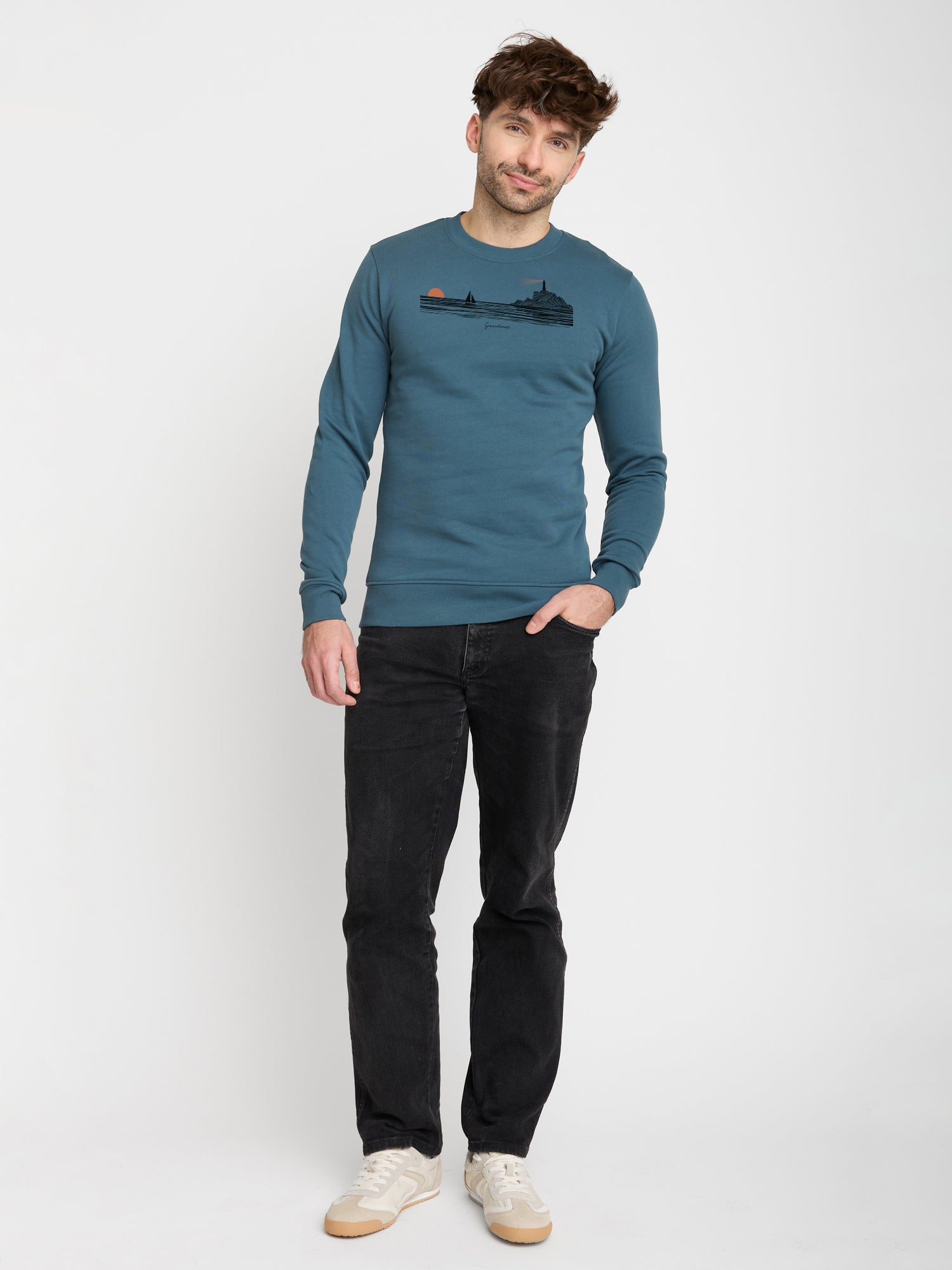 Blue Stone: Gemütliches Sweatshirt aus Bio-Baumwolle für Herren [23003]