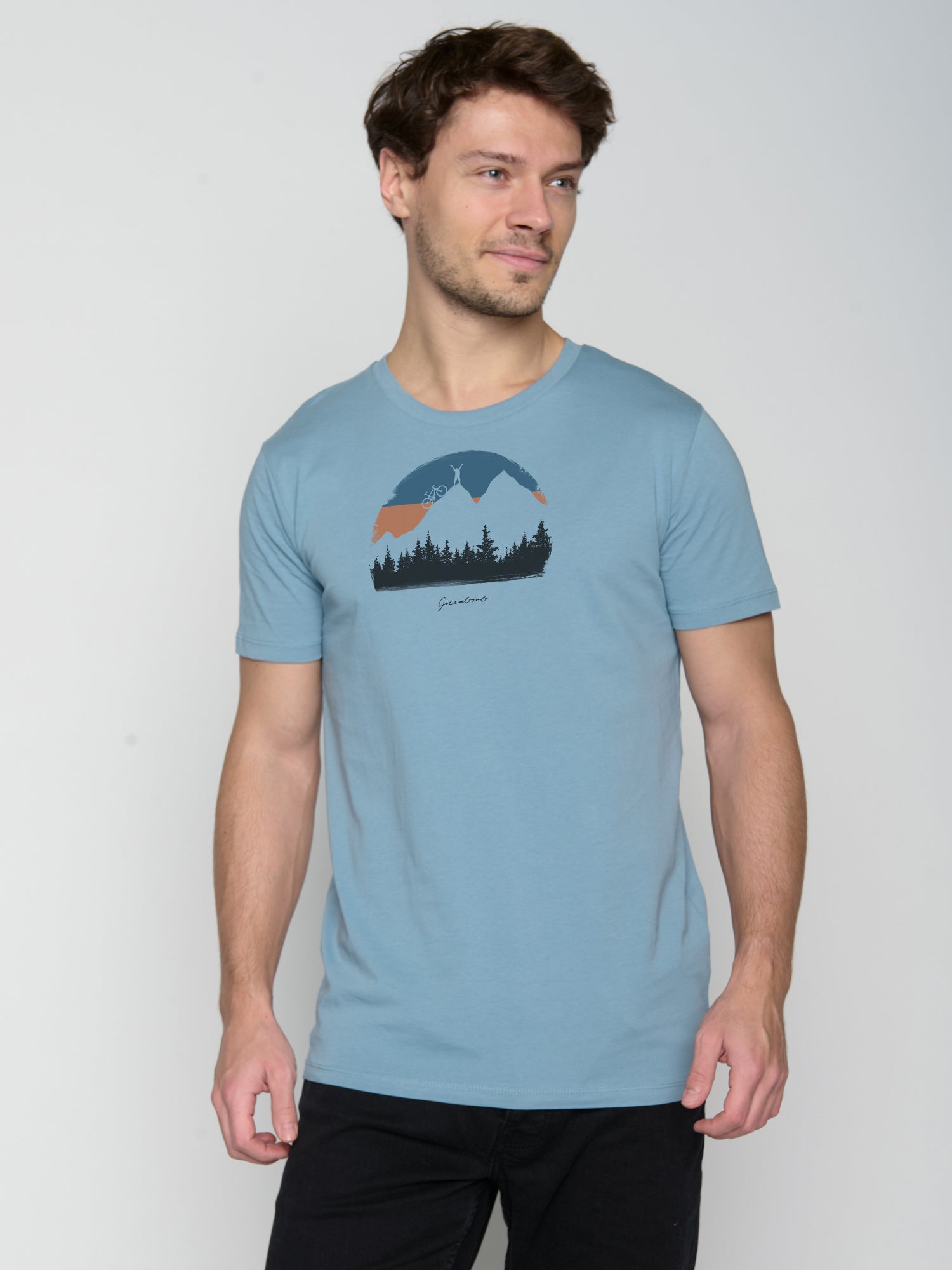 Blau:  Sportliches T-Shirt aus Bio-Baumwolle für Herren [23005]