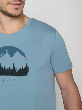 Blau:  Sportliches T-Shirt aus Bio-Baumwolle für Herren [23006]