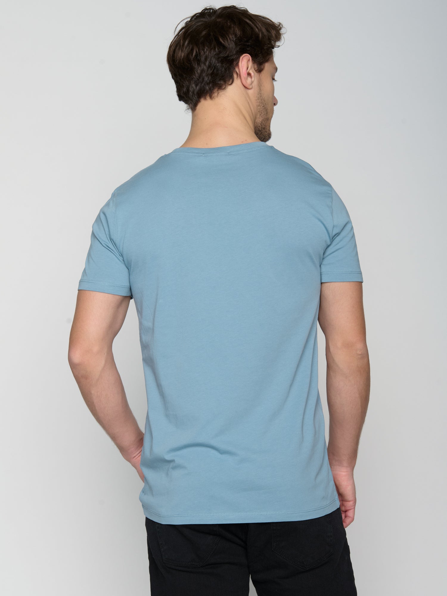 Blau:  Sportliches T-Shirt aus Bio-Baumwolle für Herren [23007]