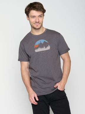 Anthracite: Lässiges T-Shirt aus Bio-Baumwoll Mix für Herren [23009]