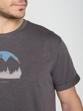 Anthracite: Lässiges T-Shirt aus Bio-Baumwoll Mix für Herren [23010]