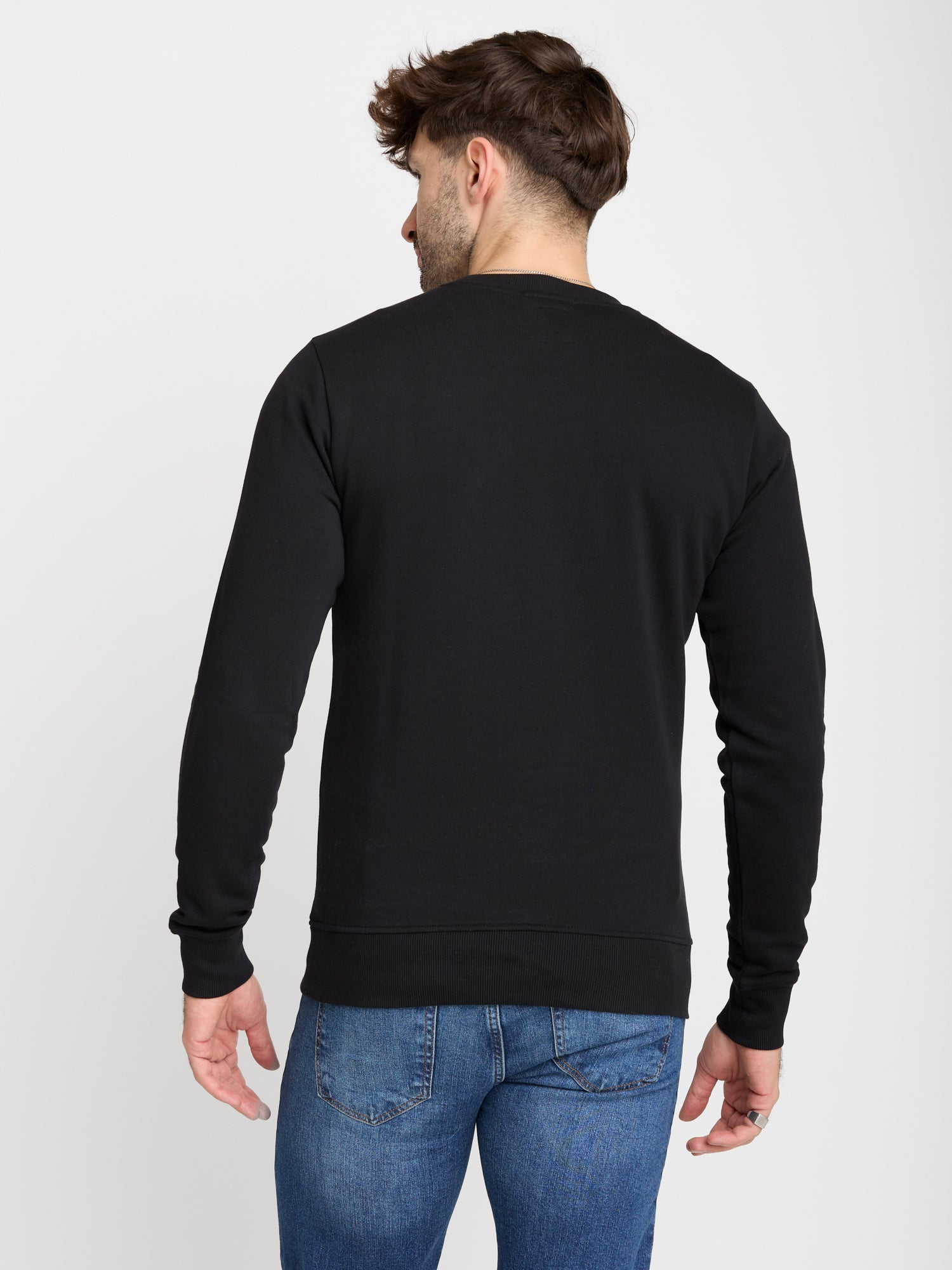 Schwarz:  Gemütliches Sweatshirt aus Bio-Baumwolle für Herren [23016]