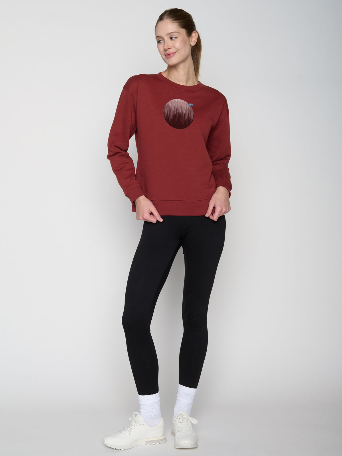 Rot:  Gemütliches Sweatshirt aus Bio-Baumwolle für Damen [23018]