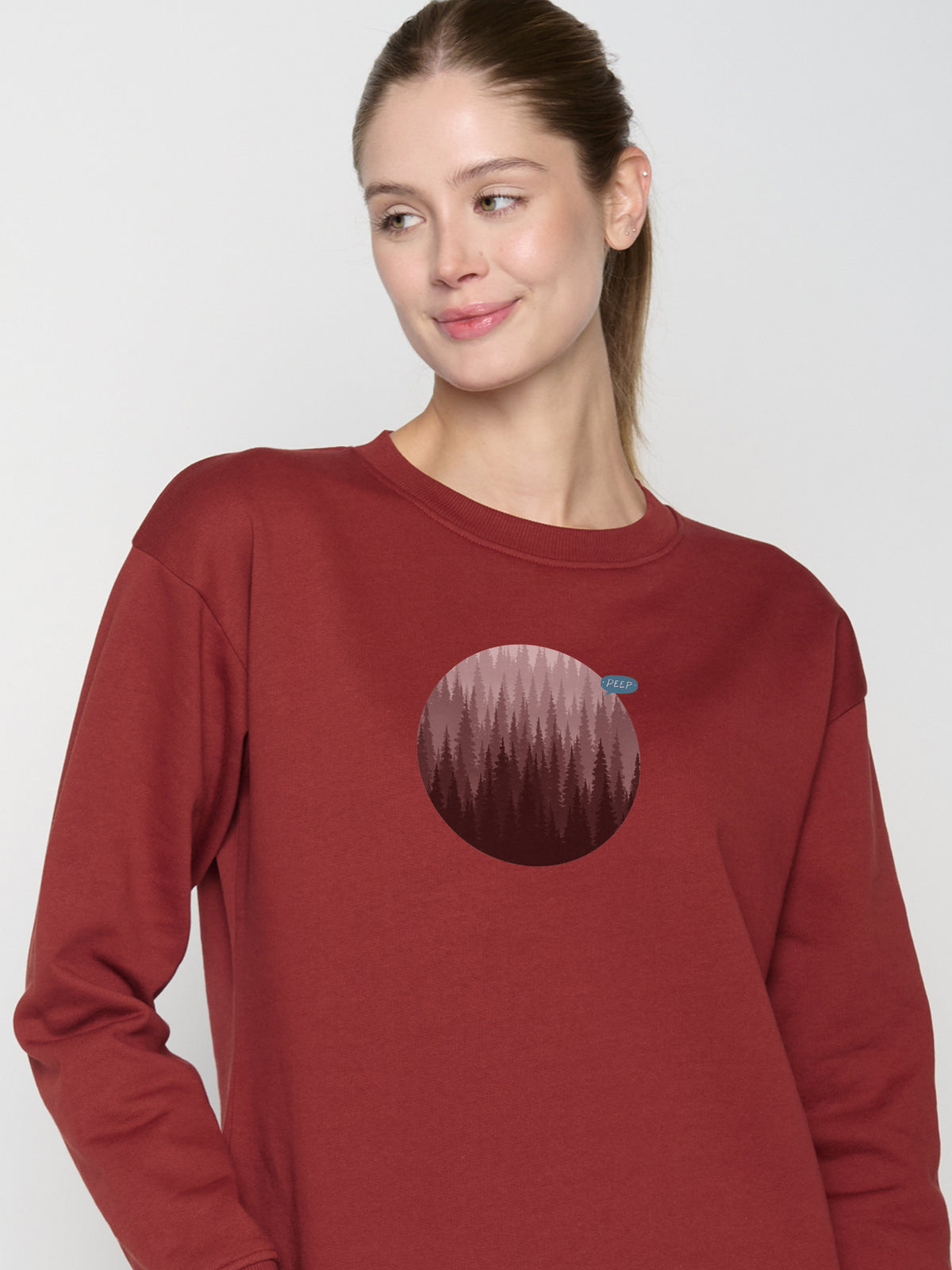 Rot:  Gemütliches Sweatshirt aus Bio-Baumwolle für Damen [23019]