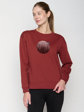 Rot:  Gemütliches Sweatshirt aus Bio-Baumwolle für Damen [23020]