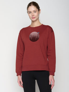Rot:  Gemütliches Sweatshirt aus Bio-Baumwolle für Damen [23021]
