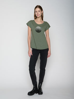 Moos Grey: Lässiges T-Shirt aus Bio-Baumwolle für Damen [23023]