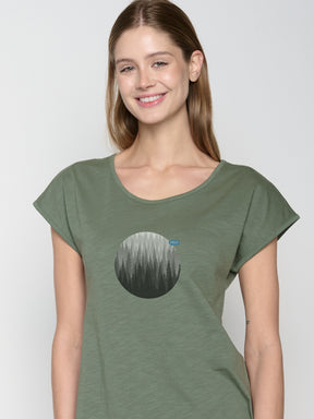 Moos Grey: Lässiges T-Shirt aus Bio-Baumwolle für Damen [23024]