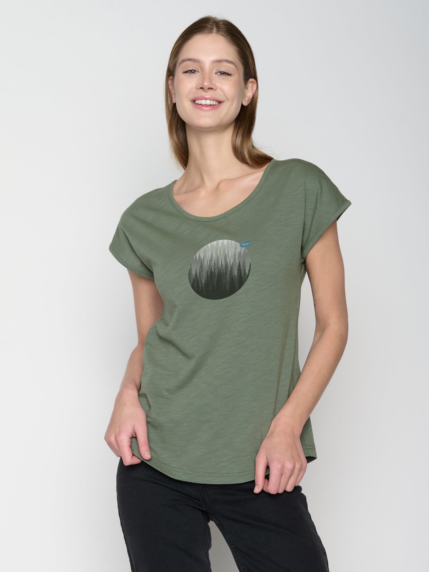 Grau:  Sportliches T-Shirt aus Bio-Baumwolle für Damen [23025]