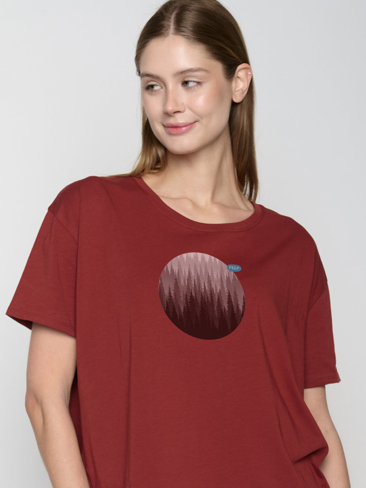 Rot:  Lässiges T-Shirt aus Bio-Baumwoll Mix für Damen [23028]