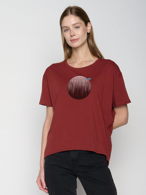 Rot:  Lässiges T-Shirt aus Bio-Baumwoll Mix für Damen [23029]