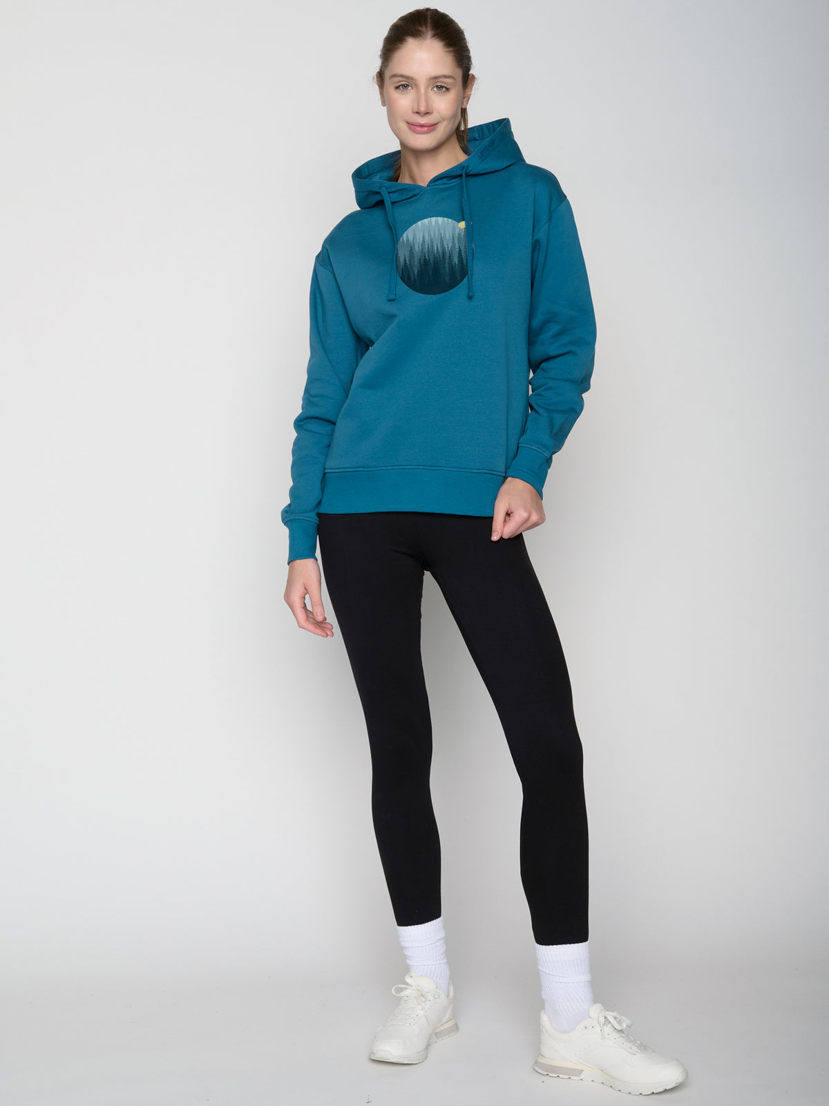 Blau:  Gemütlicher Hoodie aus Bio-Baumwoll Mix für Damen [23031]