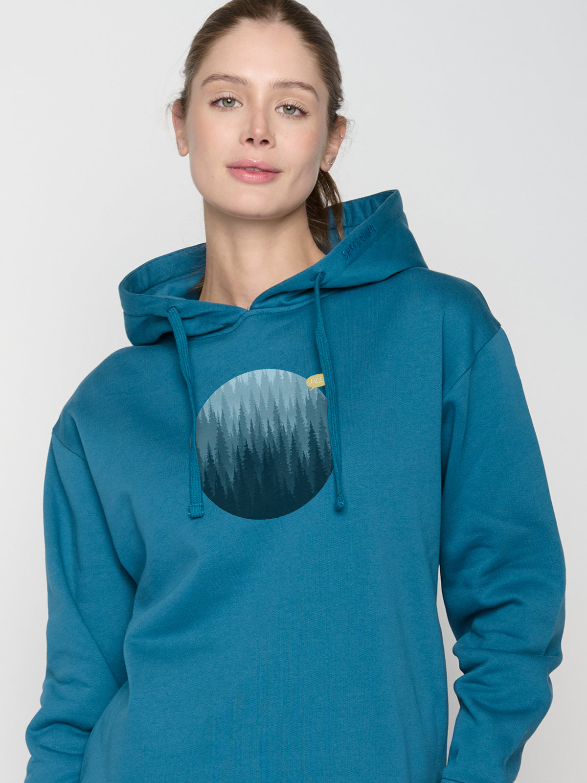 Blau:  Gemütlicher Hoodie aus Bio-Baumwoll Mix für Damen [23032]