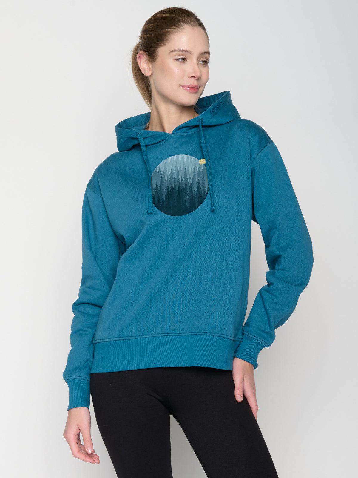 Blau:  Gemütlicher Hoodie aus Bio-Baumwoll Mix für Damen [23033]