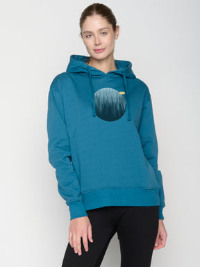 Blau:  Gemütlicher Hoodie aus Bio-Baumwoll Mix für Damen [23034]