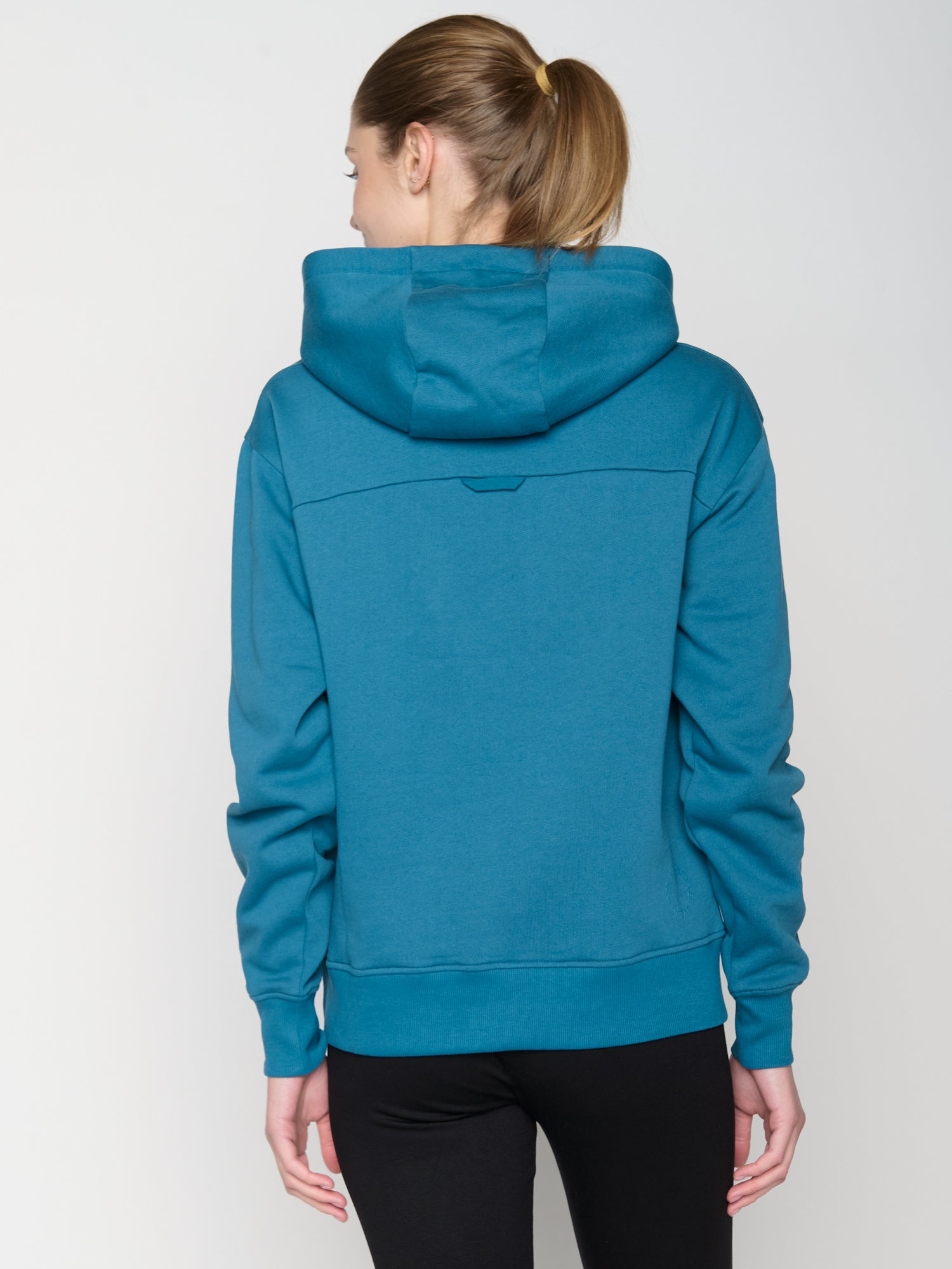 Blau:  Gemütlicher Hoodie aus Bio-Baumwoll Mix für Damen [23035]