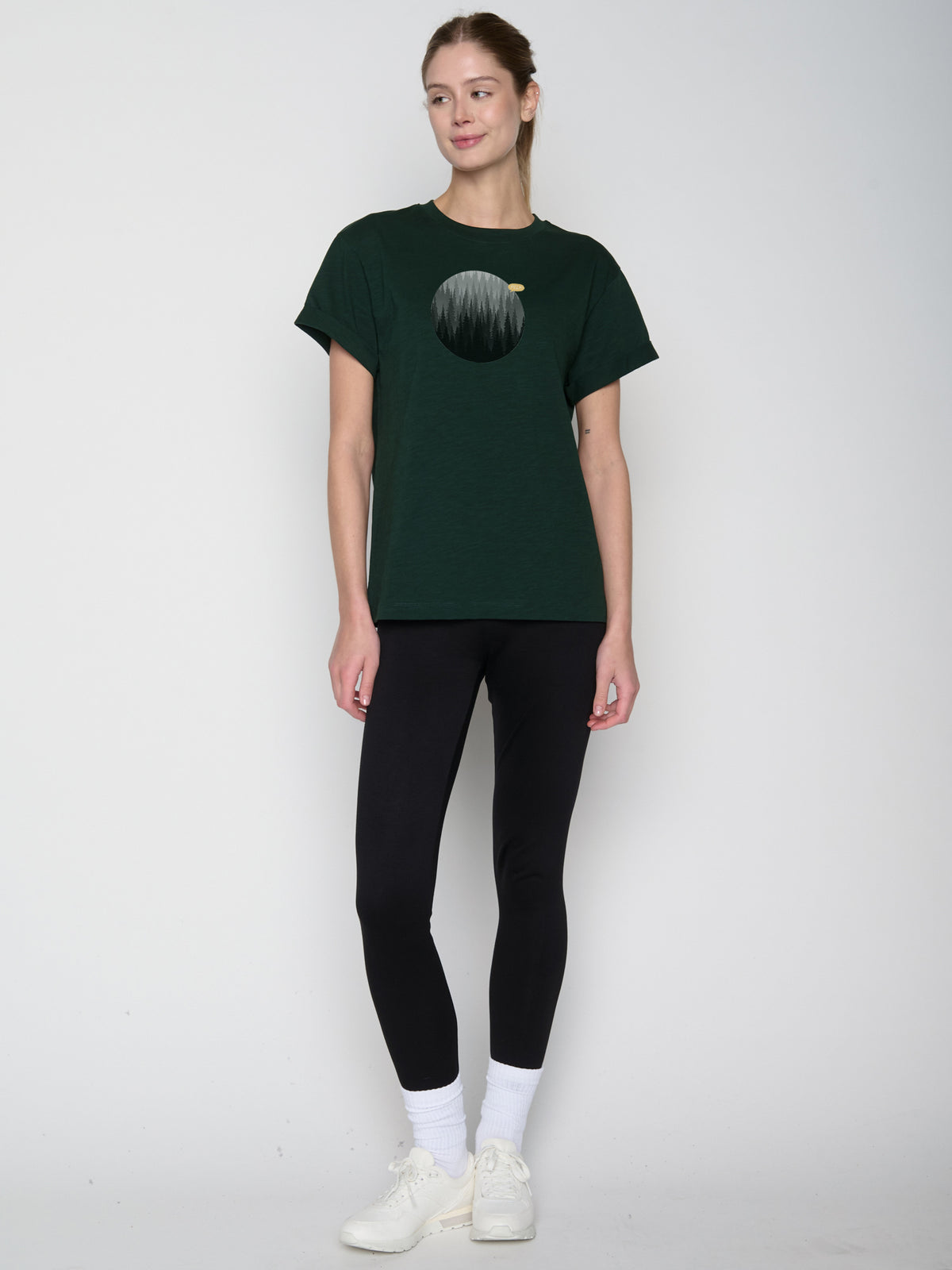 Grün:  Lässiges T-Shirt aus Bio-Baumwolle für Damen [23036]