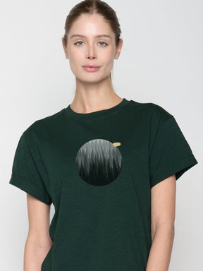 Grün:  Lässiges T-Shirt aus Bio-Baumwolle für Damen [23038]