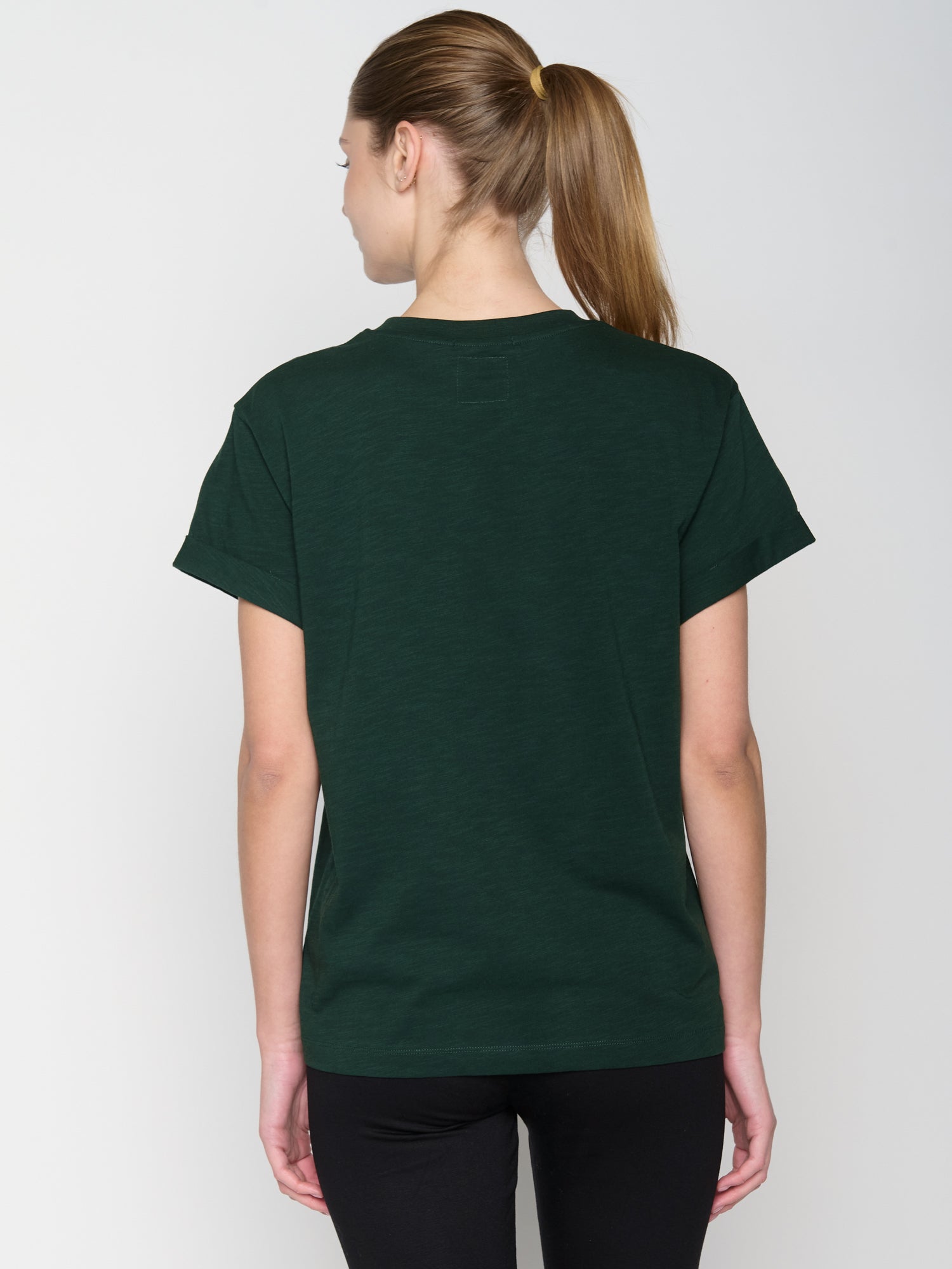 Grün:  Lässiges T-Shirt aus Bio-Baumwolle für Damen [23039]