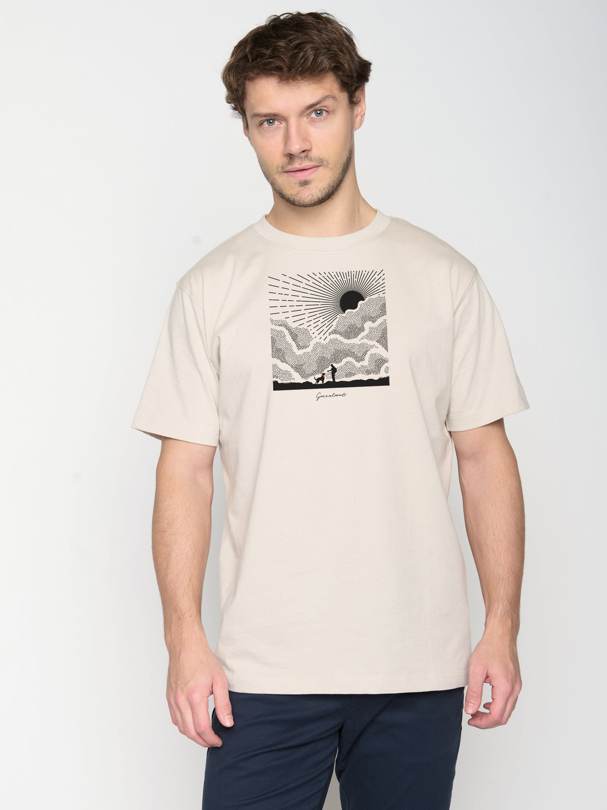 Off White: Lässiges Oversize-T-Shirt aus Bio-Baumwolle für Herren [23040]