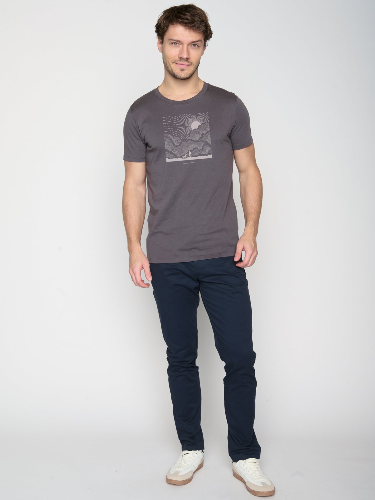 Grau:  Sportliches T-Shirt aus Bio-Baumwolle für Herren [23049]