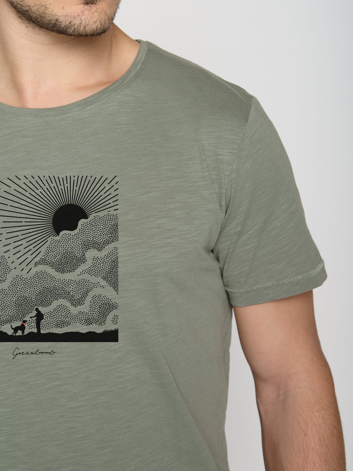 Grün:  Lässiges T-Shirt aus Bio-Baumwolle für Herren [23051]